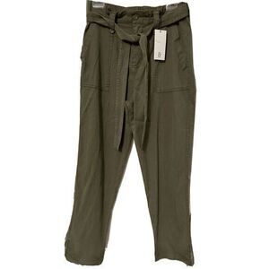 Thread + Supply NEW Paper Bag Olive Pants Sz M Baggie Leg Elastic‎ Waist Lyocell